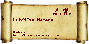 Lukáts Nemere névjegykártya